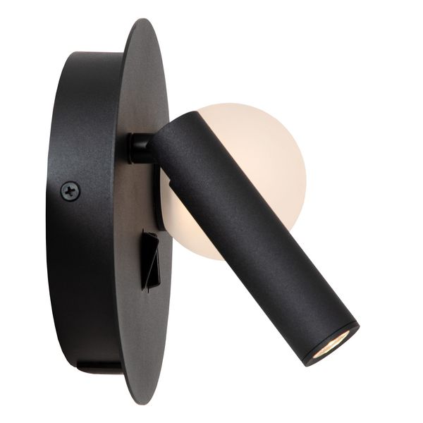 Lucide MATIZ LED Wandleuchte USB Aufladung 3,7W 360° drehbar Schwarz, Opal 77286/02/30