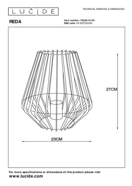 Lucide REDA Tischlampe E27 Schwarz 78598/01/30