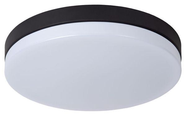 Lucide BISKIT LED Deckenleuchte 36W Schwarz, Opal Sensor IP44 79111/40/30