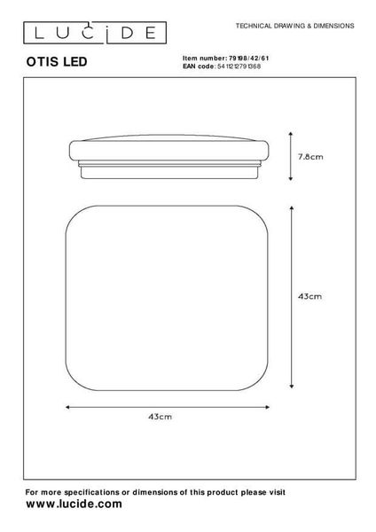 Lucide OTIS LED LED Deckenleuchte 42W Opal 79198/42/61