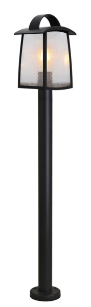LUTEC Kelsey Wegeleuchte E27 IP44 Schwarz 103cm hoch, klassische Pollerleuchte