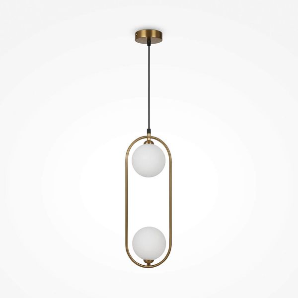 Maytoni Ring Pendelleuchte, Hängeleuchte 2x G9 Weiß Messing