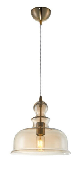 Maytoni Tone Pendelleuchte, Hängeleuchte E27 30cm Bronze Bernstein Glas