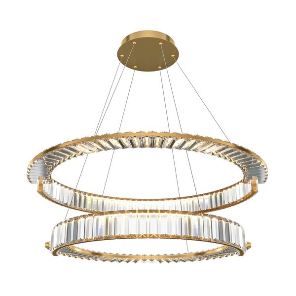 Maytoni Krone LED Pendelleuchte, Hängeleuchte 2x 90W Gold-Farbe 90Ra Neutralweiss