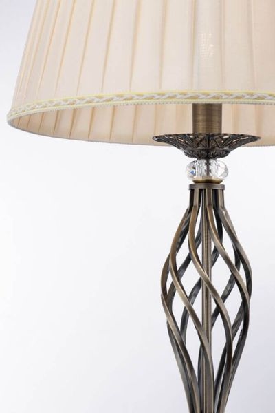 Maytoni Grace Stehleuchte, Stehlampe E14 Messing Beige Organza