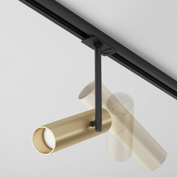 Maytoni Elti Stromschienenleuchte GU10 1-Phase pulverbeschichtet schwenkbar Schwarz Gold