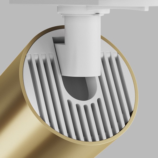 Maytoni Focus Stromschienenleuchte GU10 1-Phase System UNITY schwenkbar Weiss Gold matt