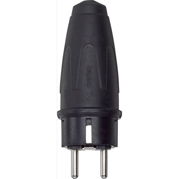 Merten 123851 Vollgummi-Schutzkontakt-Stecker, schwarz