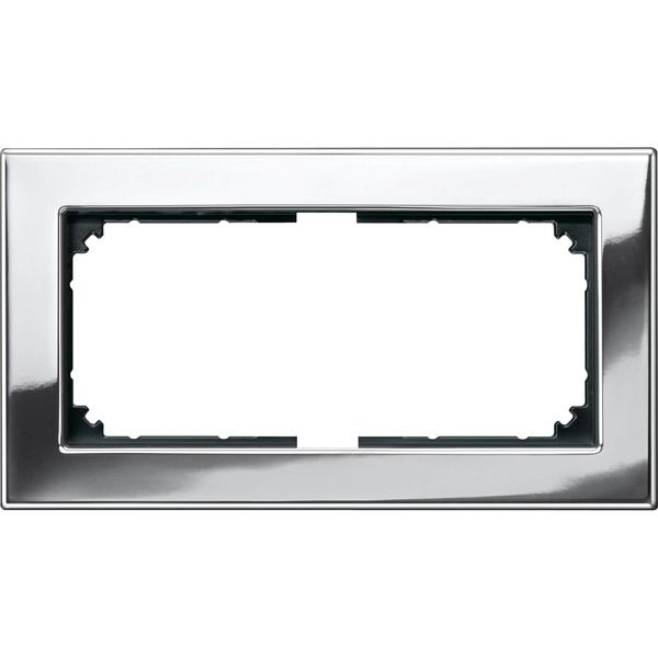 Merten 475839 M-PLAN-Metallrahmen, 2fach ohne Mittelsteg, Chrom