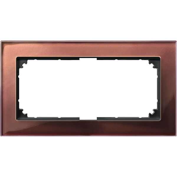 Merten 487815 M-PLAN-Echtglasrahmen, 2fach ohne Mittelsteg, Mahagonibraun