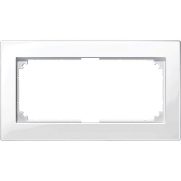 Merten 515819 M-PLAN-Rahmen, 2fach ohne Mittelsteg, polarweiß glänzend