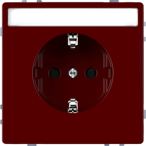 Merten MEG2302-6006 Schutzkontakt-Steckdose für Sonderstromkreise mit Schriftfeld, Berührungsschutz, Steckklemmen, rubinrot, System Design