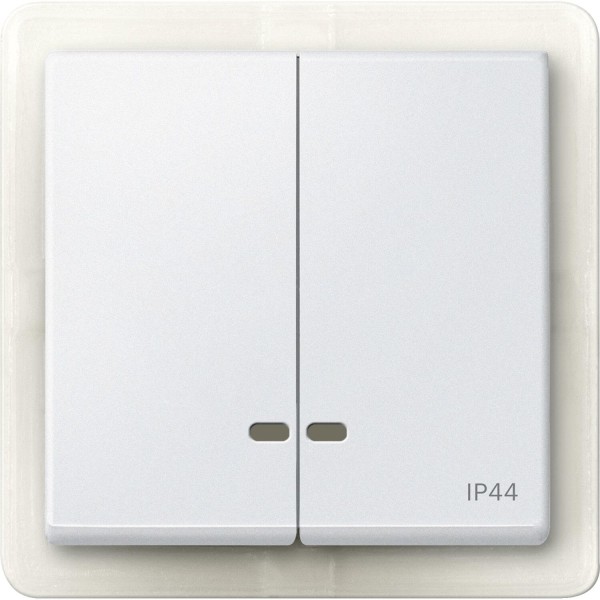 Merten MEG3424-0419 Doppelwippe mit Kontrollfenster IP44, polarweiß, System M
