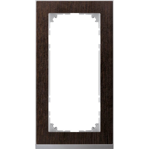 Merten MEG4025-3671 M-Pure Decor-Rahmen, 2fach ohne Mittelsteg, Wenge/aluminium, M-Pure Decor