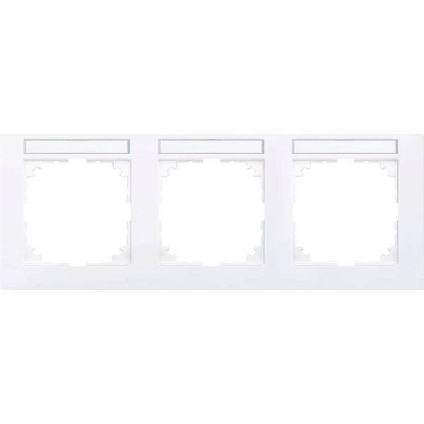 Merten MEG4031-3625 M-Pure-Rahmen, 3fach mit Beschriftungsträger, waagerecht aktivweiß,