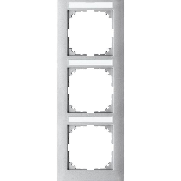 Merten MEG4032-3660 M-Pure-Rahmen, 3fach mit Beschriftungsträger, senkrecht aluminium,