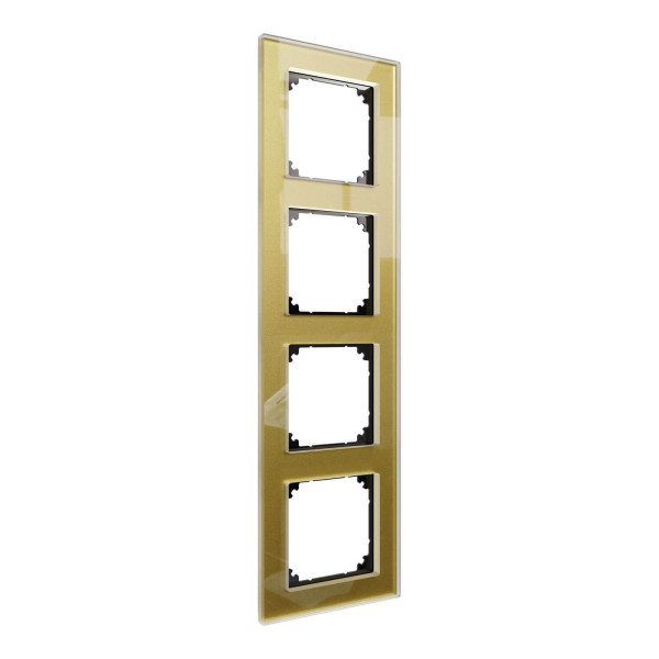 Merten MEG4040-2341 Echtglasrahmen 4fach gold M-Plan