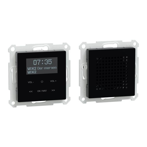 Merten MEG4375-0303 DAB+ Radio Set mit Bluetooth inklusive Lautsprecher, Farbe Schwarz für System M