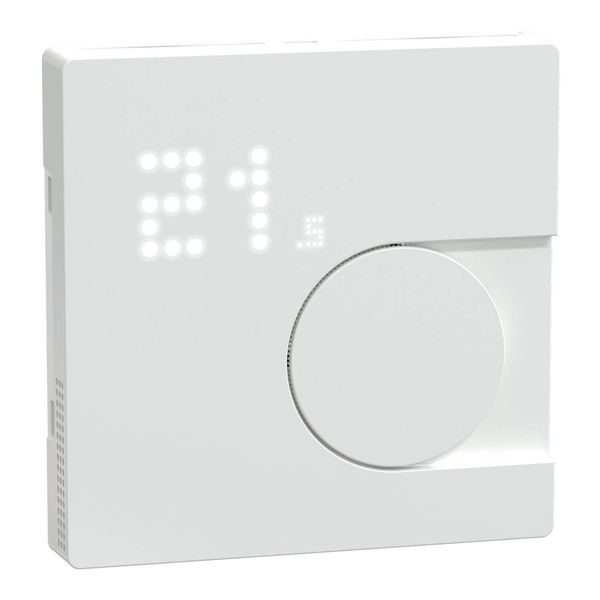 Merten MEG5779-6035 Connected Raumtemperaturregler-Modul, lotosweiß, System Design, Works with Wiser, Zigbee, Wiser Home