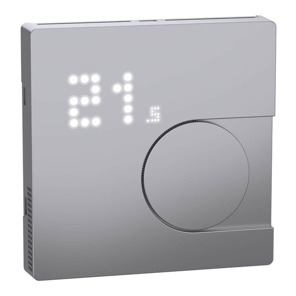 Merten MEG5779-6036 Connected Raumtemperaturregler-Modul, edelstahl, System Design, Works with Wiser, Zigbee, Wiser Home