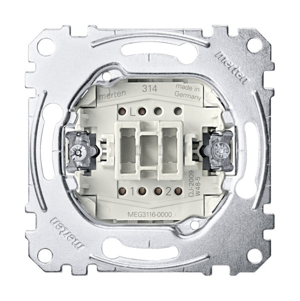 Merten - Wechselschalter mit Rahmen Kombination - System M Polarweiß glänzend
