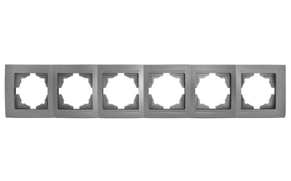 Gunsan Moderna 6-fach Rahmen für 6 Steckdosen Schalter Dimmer Silber