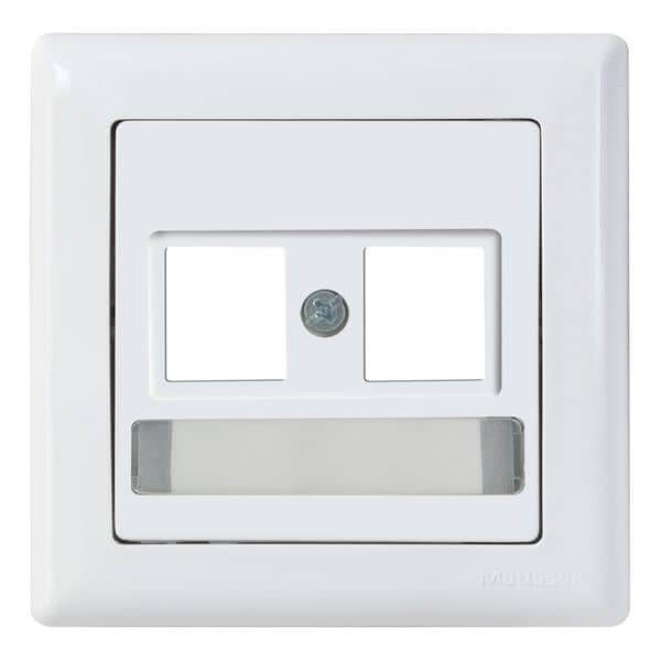 Mutlusan Daria Modul Telefon Datenbuchse Rahmen mit Beschriftung Weiss