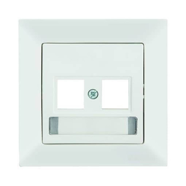 Mutlusan Candela Datenbuchse Telefon 2-fach Rahmen Weiss