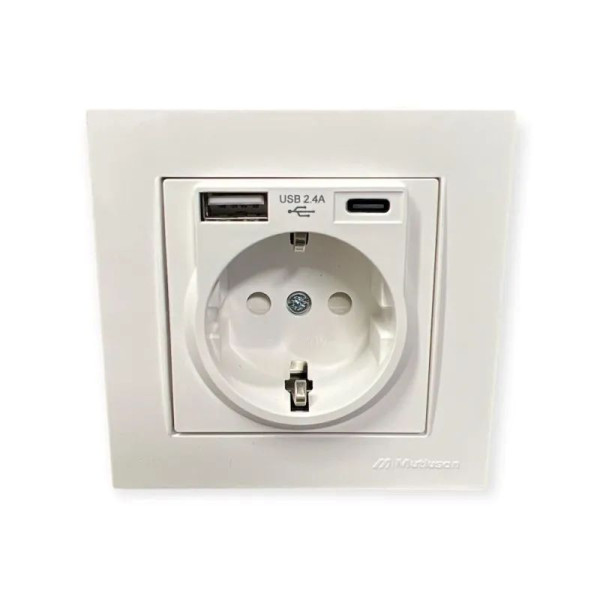Mutlusan 22206290201 Rita Steckdose + 2x USB Ladebuchsen USB-A / USB-C