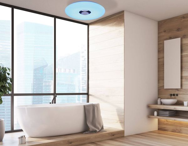 Näve Deckenleuchte NASHVILLE Ø40cm Steuerbare Lichtfarbe IP44 weiß dimmbar RGB 1220261