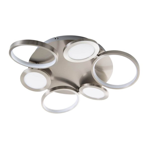 Näve Deckenleuchte STELARI Ø56cm Warmweiss stahl-blank dimmbar 1363650