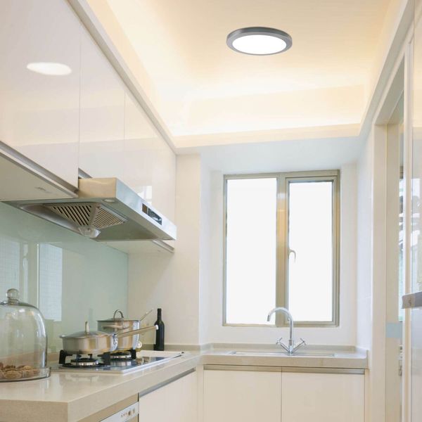 Näve LED Deckenleuchte BONUS Ø22,5cm 18W Steuerbare Lichtfarbe chrome RGB 1365942