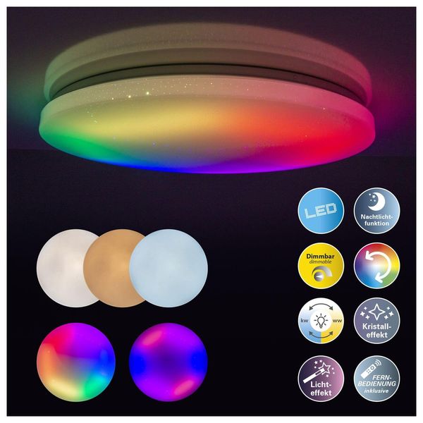Näve LED Deckenleuchte RAINBOW Ø58cm Steuerbare Lichtfarbe bunt dimmbar RGB 1373261