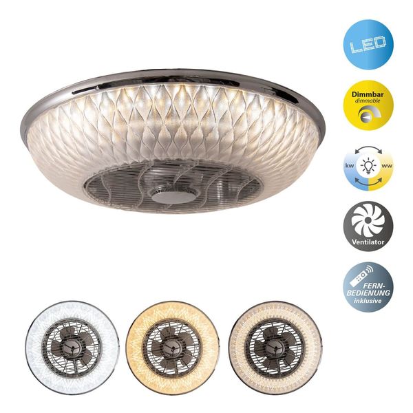 Näve Ventilator mit Licht VIENTO Ø55cm, Deckenventilator mit Beleuchtung 1379131