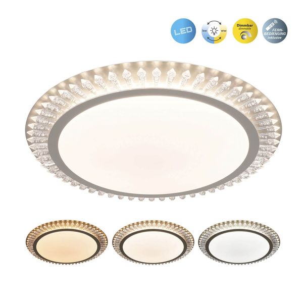 Näve LED Deckenleuchte MADISON Ø48cm 45W Steuerbare Lichtfarbe gold dimmbar 1381158