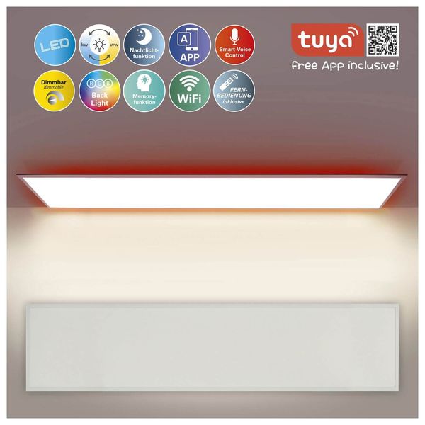 Tuya 1382361 PANEL BACKLIGHT Smart LED 100x25cm Näve Deckenleuchte bunt