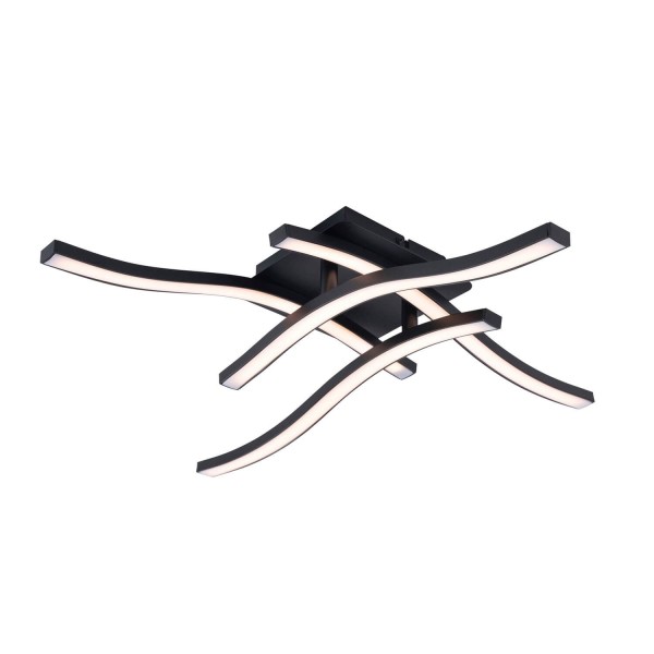 Näve LED Deckenleuchte ONDA 45x45cm 24W Warmweiss schwarz 1383222