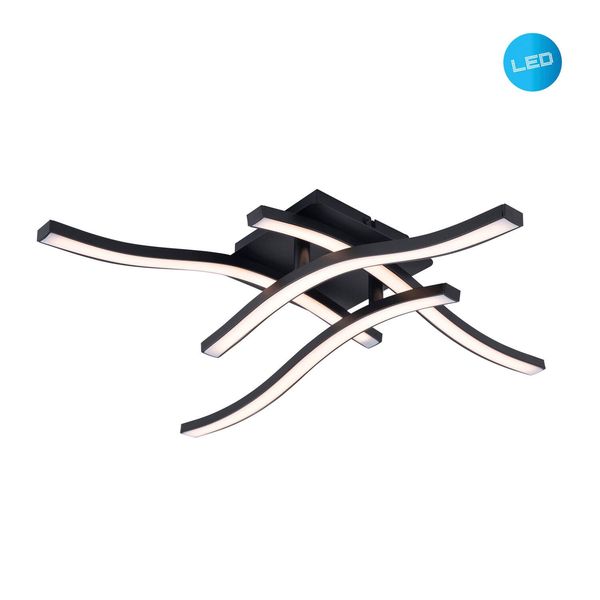 Näve LED Deckenleuchte ONDA 45x45cm 24W Warmweiss schwarz 1383222