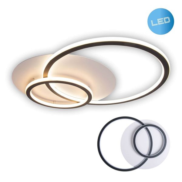 Näve LED Deckenleuchte KIRK 55x42cm 47W Warmweiss schwarz 1384922