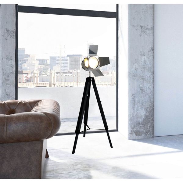 Näve E27 Stehleuchte HOLLY Ø56,5cm schwarz 2055322