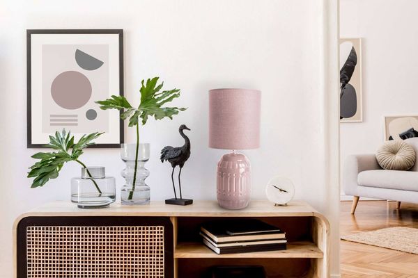 Näve E14 Tischleuchte ERIDA Ø13,5cm rosé lachs 3188332