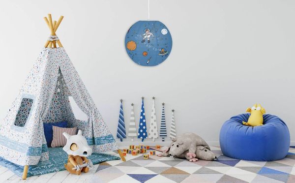 Näve Lampenschirm KID BALLON Ø40cm bunt Raumfahrt 4117001