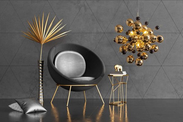 Näve G9 Pendelleuchte EXPLOSION Ø65cm gold 7026458