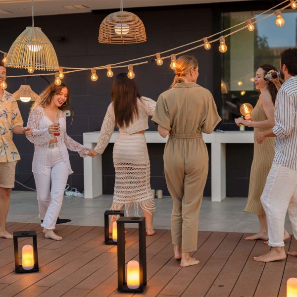 NewGarden ALLEGRA Solar LED Lichterkette + Akku braun für Balkon und Terrasse E27 Innen & Außen IP44