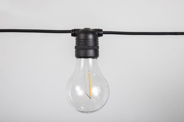 NewGarden ALLEGRA Solar LED Lichterkette + Akku schwarz für Balkon und Garten E27 Innen & Außen IP44