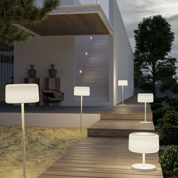 NewGarden CHLOE PLANT WOOD LED Solar Stehlampe variable Höhe Holz + RGB, Akku Innen & Außen IP65