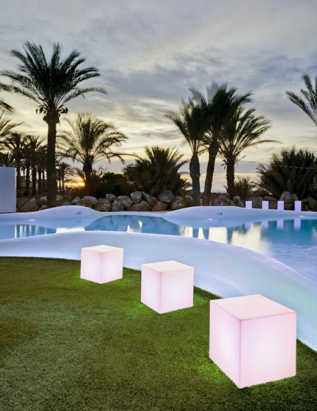 NewGarden CUBY 45 LED Garten und Balkon Leuchtwürfel, Lichtwürfel 40cm E27 Innen & Außen IP65