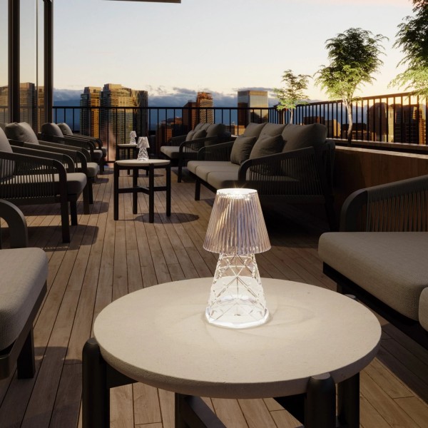 NewGarden LOLA 20 LUX LED Tischleuchte mit Touch-Sensor 20cm warmweiss Akku Innen & Außen IP44