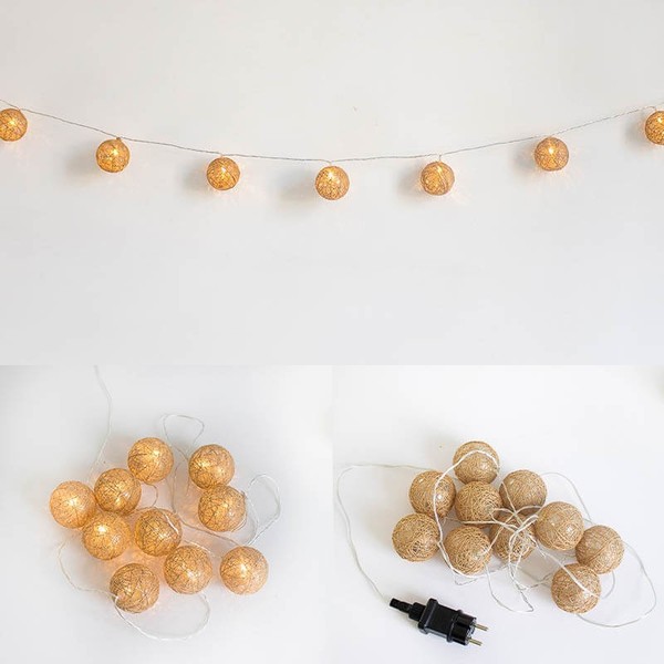 NewGarden PALLINA LED Balkon und Garten Lichterkette warmweiss Innen & Außen IP44