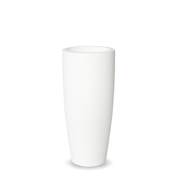 Newgarden BAMBU 90 Blumentopf XXL groß doppelwandig rund, hoch ø40x90cm weiss 16L outdoor